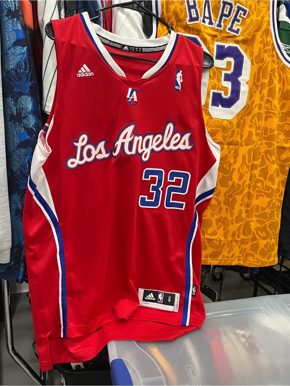 Blake Griffin adidas Los Angeles Red Basketball Jersey with Blue & White